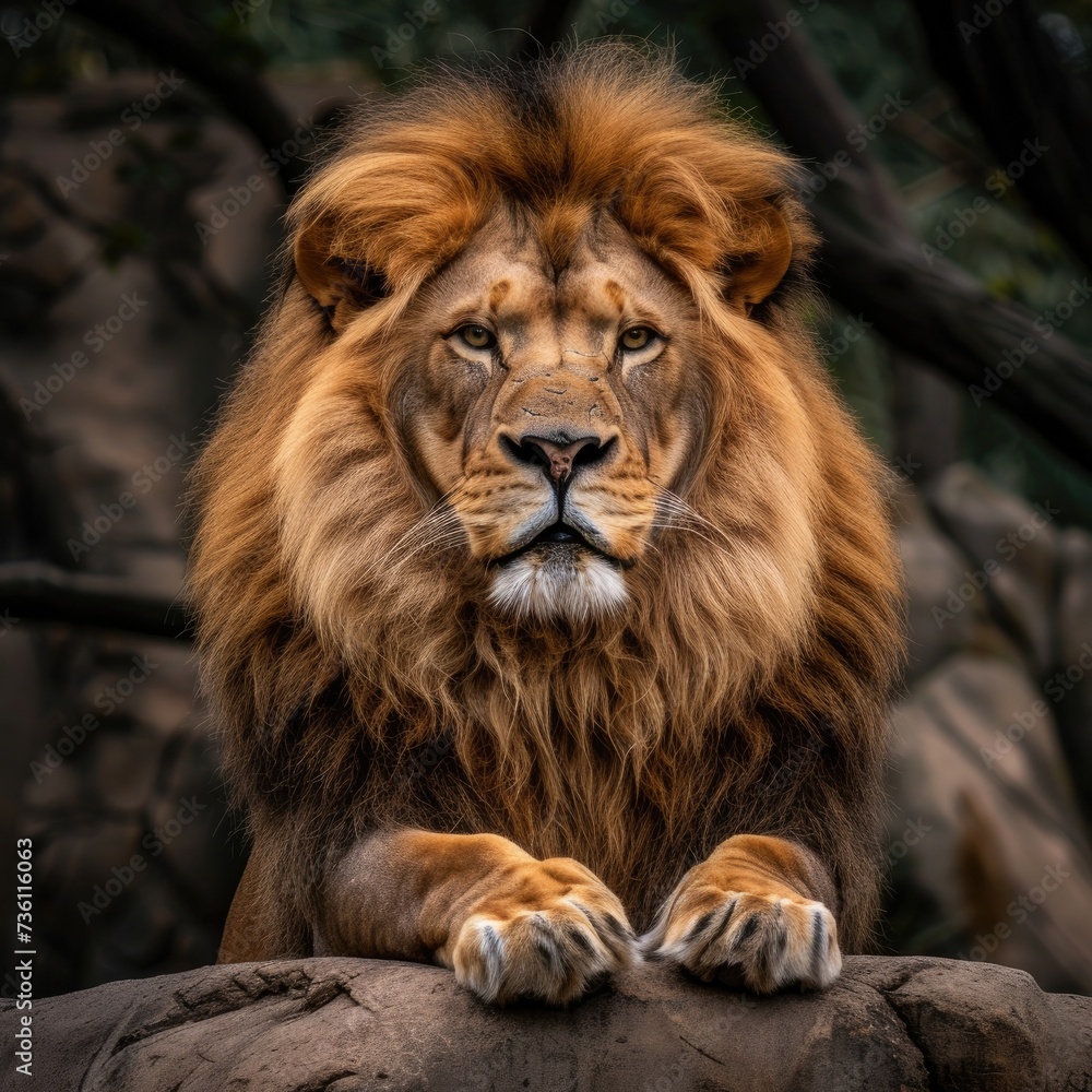 Predatory lion animals in their natural habitat. Beautiful creatures Generative AI