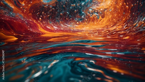"Experience the mesmerizing flow of liquid fluid in a futuristic tech wallpaper, where vibrant colors and intricate patterns come to life."