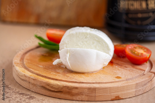 Italian mozzarella cheese close-up