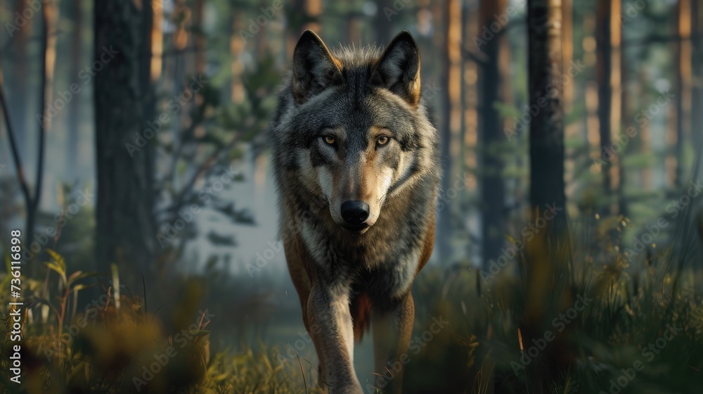 Predatory wolf animals in their natural habitat. Beautiful creatures Generative AI Predatory wolf animals in their natural habitat. Beautiful creatures Generative AI
