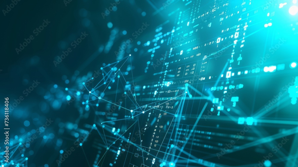 Bright blue colored circuit board, lines, and dots form an electronic circuit board, information and technology-themed background, modern and cool background. Created with Generative AI. Bright blue colored circuit board, lines, and dots form an electronic circuit board, information and technology-themed background, modern and cool background. Created with Generative AI.
