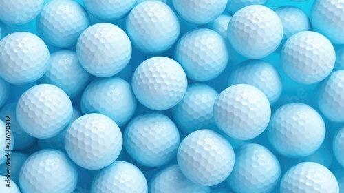 Background with golf balls in Azure color