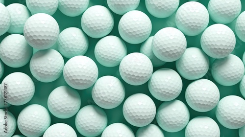 Background with golf balls in Mint color.