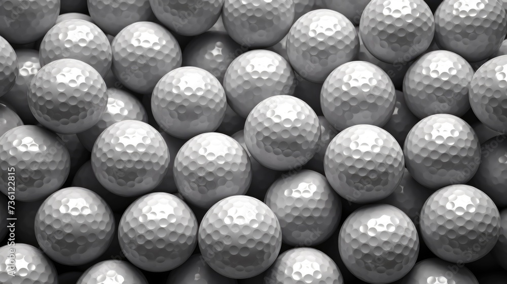 Background with golf balls in Silver color - obrazy, fototapety, plakaty 