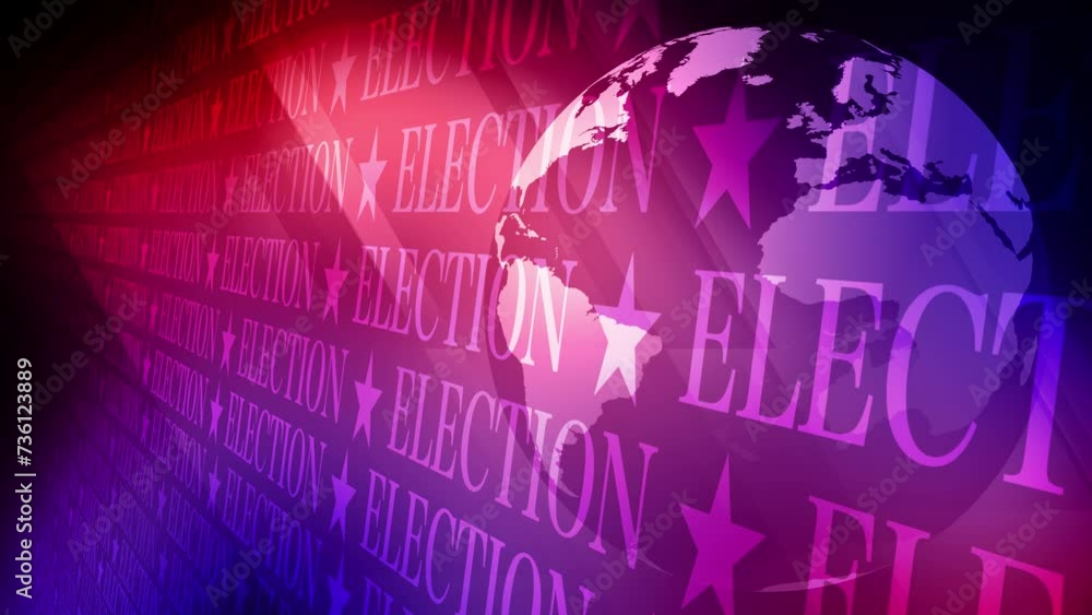 Voting for world election inscription and globe design with presidential candidate typography pattern Voting for world election inscription and globe design with presidential candidate typography pattern