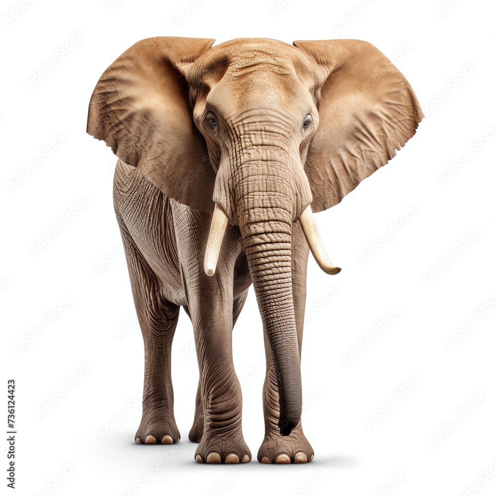 Obraz premium a elephas maximus, studio light , isolated on white background