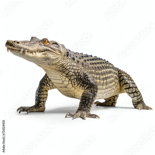 a crocodylus porosus  studio light   isolated on white background
