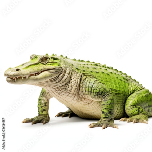 a crocodylus porosus  studio light   isolated on white background
