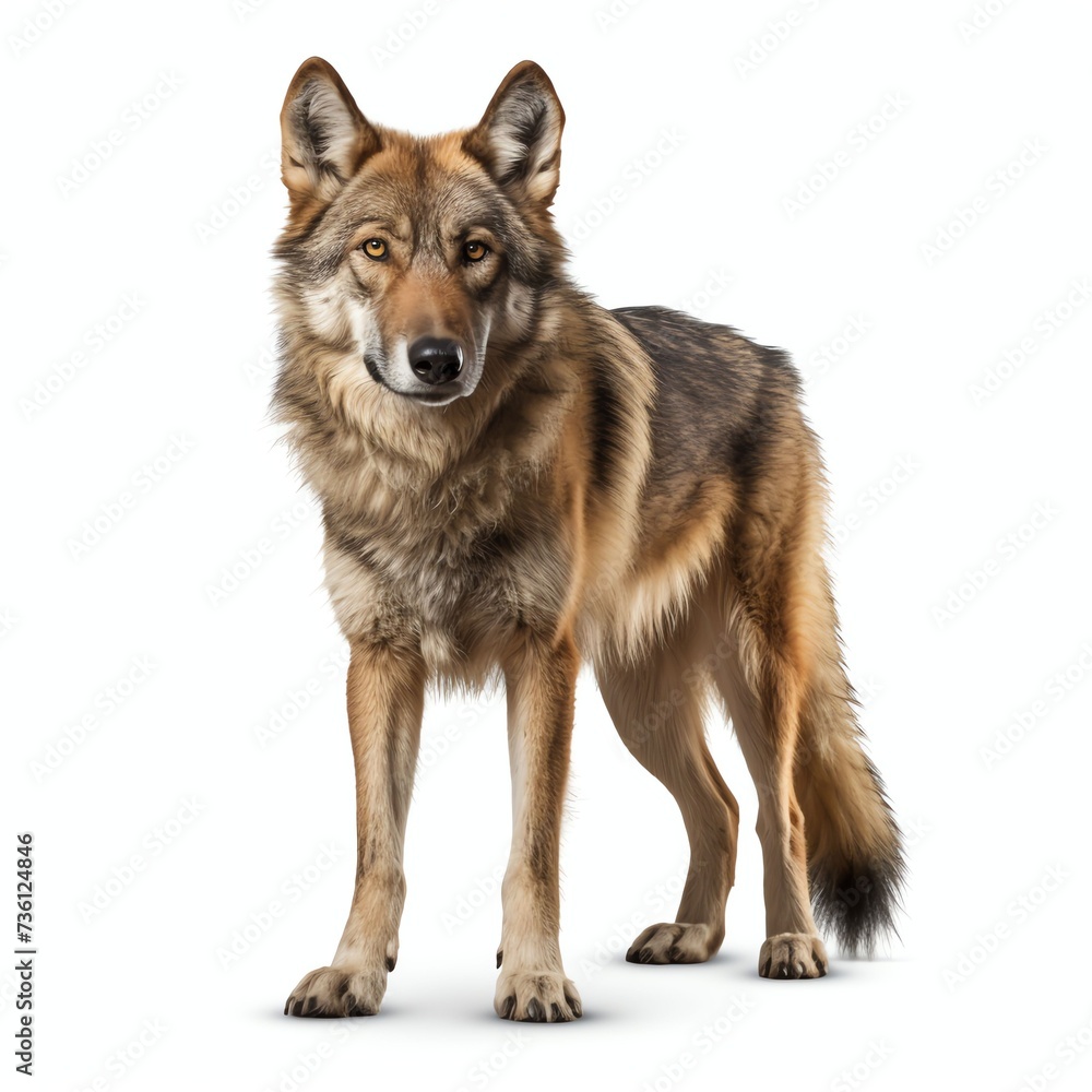 a canis lupus, studio light , isolated on white background