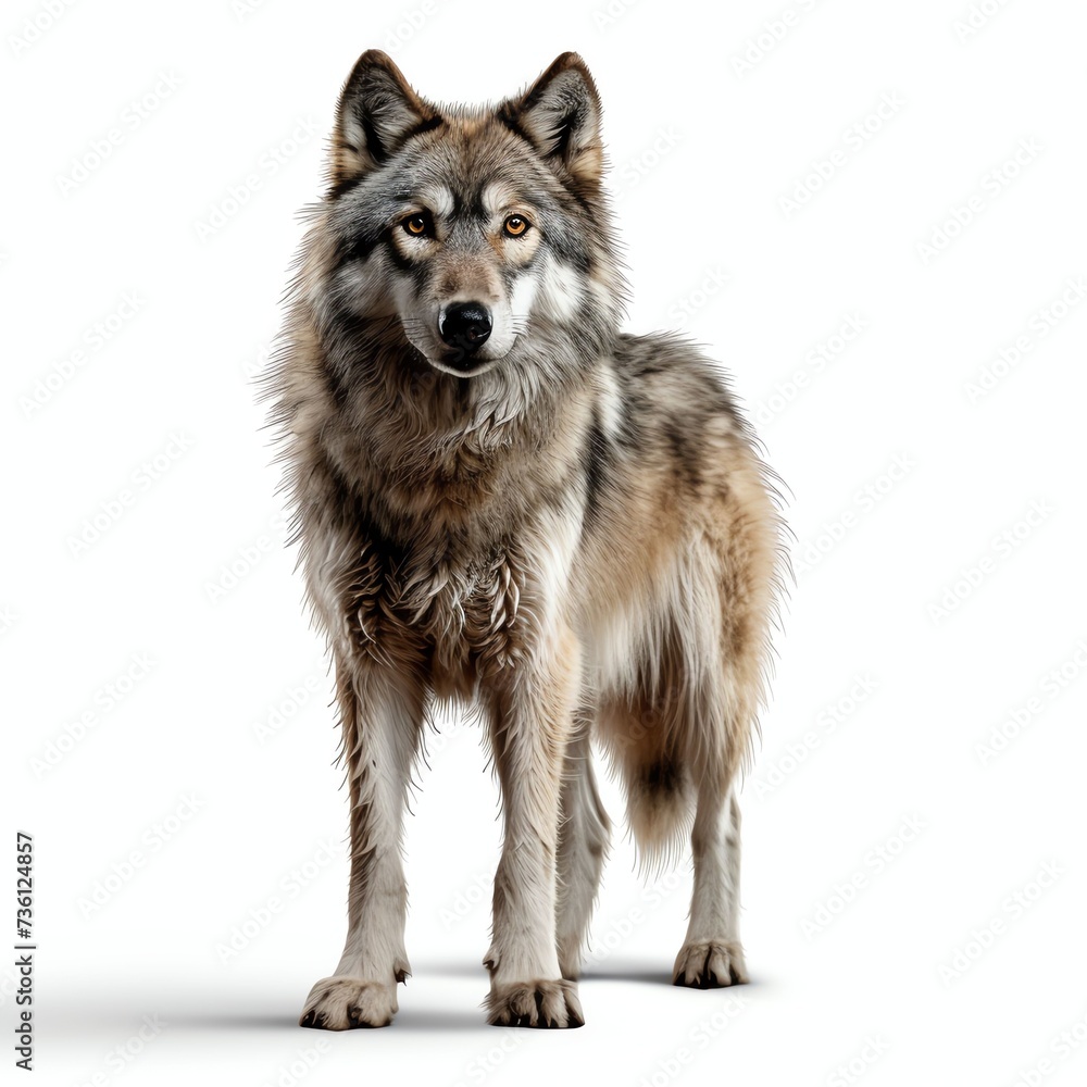 a canis lupus, studio light , isolated on white background a canis lupus, studio light , isolated on white background