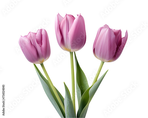 Bunch of tulips isolated on transparent background