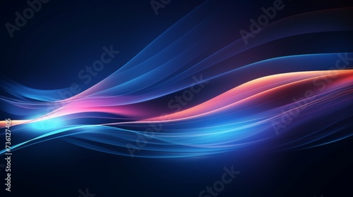 Modern abstract high speed movement. Dynamic motion light trails on dark blue background. Futuristic, technology pattern for banner or poster design background concept. Vector EPS10.