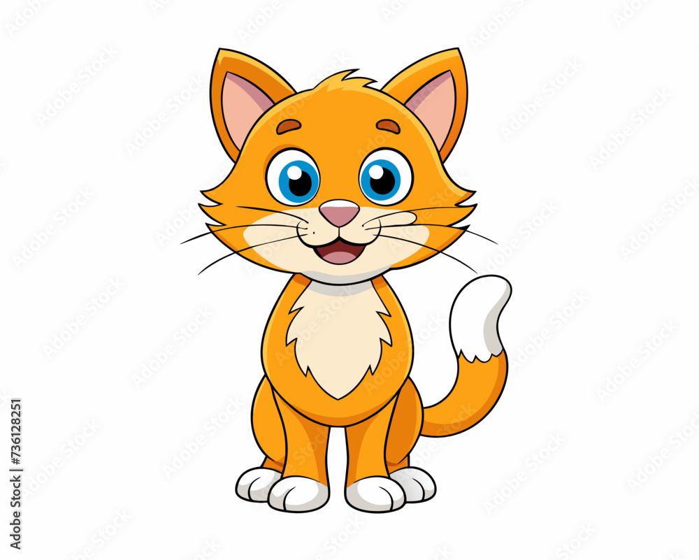 Fototapeta premium cat feline kitty kitten pussycat cartoon pretty cute vector illustration perfect beautiful amazing tabby tomcat