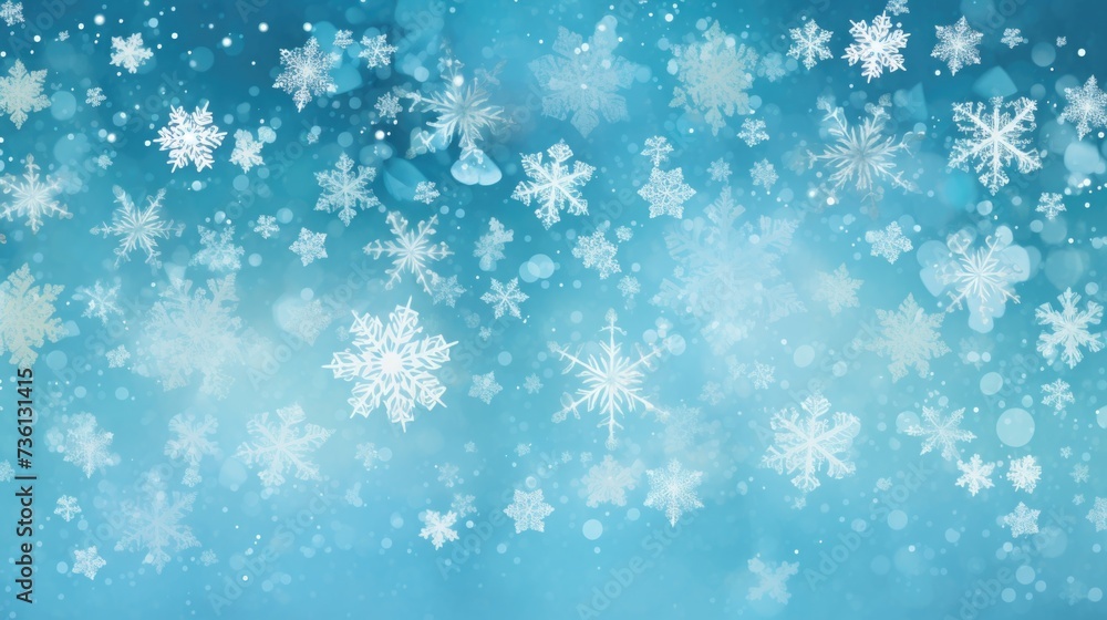 Background with snowflakes in Aqua color