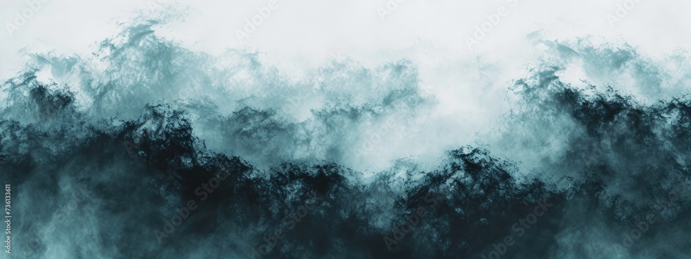 Mysterious smoky misty atmosphere in the forest Texture background for ads and banners Generative AI - obrazy, fototapety, plakaty 