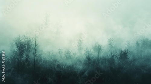Mysterious smoky misty atmosphere in the forest Texture background for ads and banners Generative AI