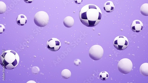 Background with soccer balls in Lavender color