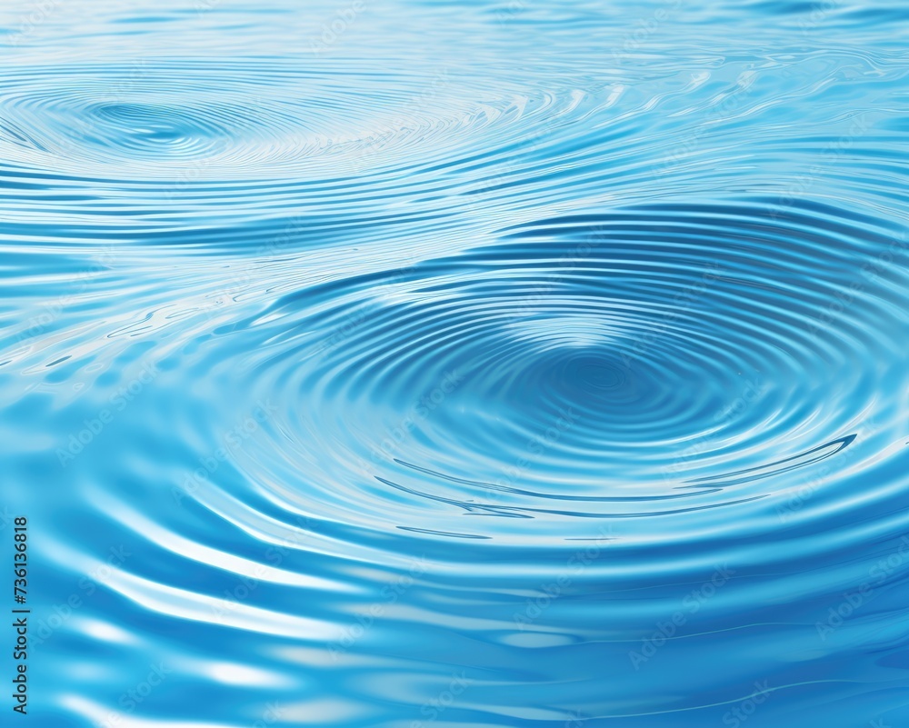 Smooth Water Ripples. Concentric Circle Interference Patterns in Calm Blue Water for Dynamic Smooth Water Ripples. Concentric Circle Interference Patterns in Calm Blue Water for Dynamic