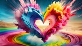 abstract watercolor background with heart

