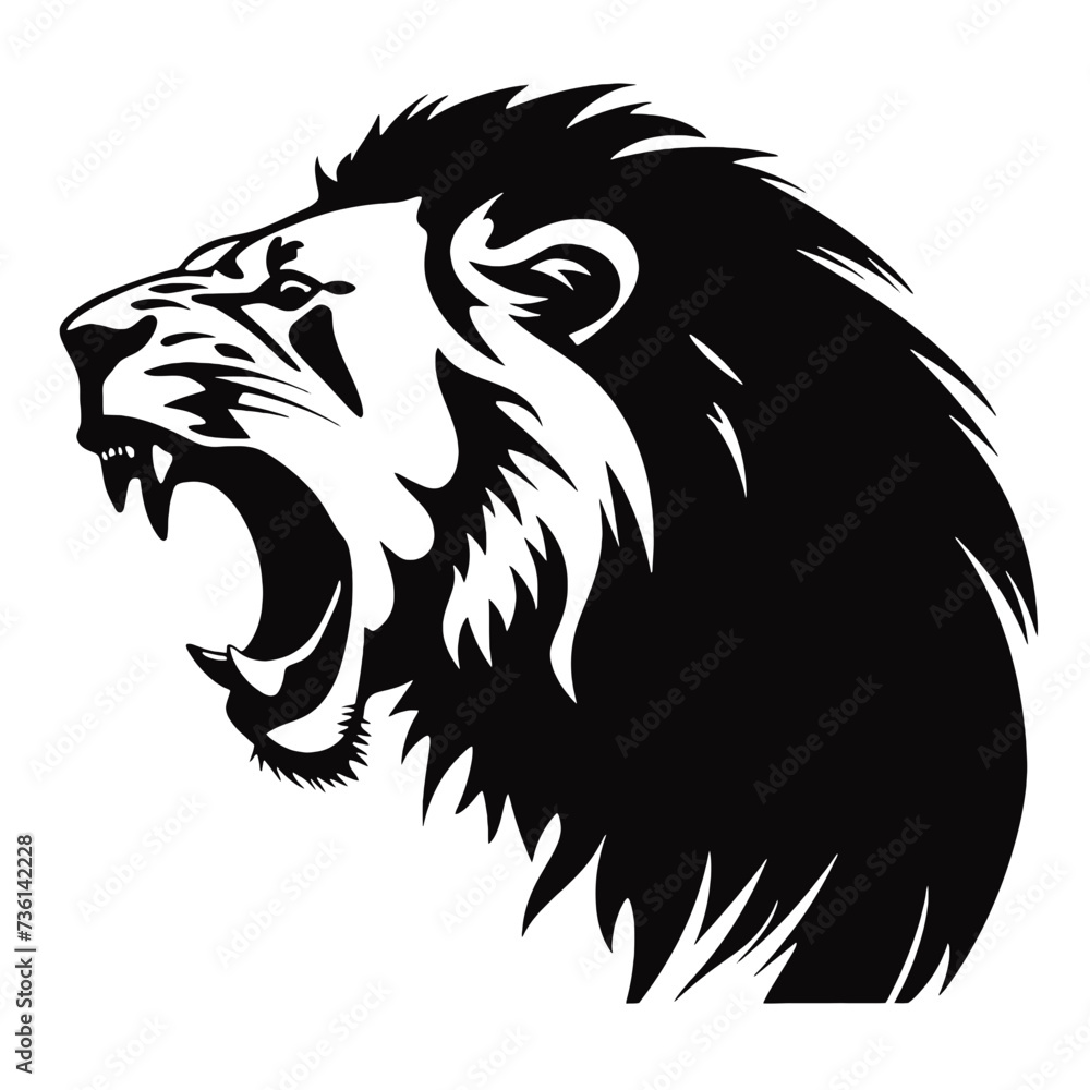 Obraz premium lion face silhouette