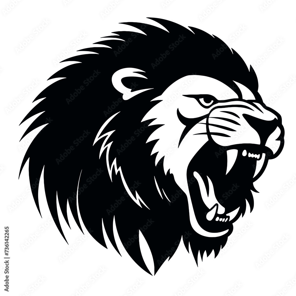 lion face silhouette lion face silhouette