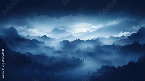 Blue color Fog Background.