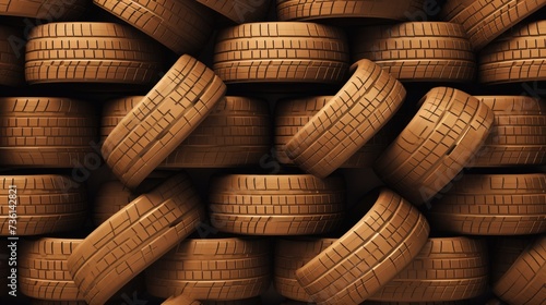 Brown background with car tires.