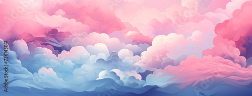 Dreamlike Pastel Cloud Waves in a Fantasy Sky