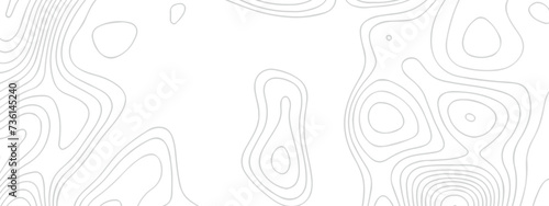 Topographic map background geographic line map with seamless ornament design. The black on white contours vector topography stylized height of the lines map.