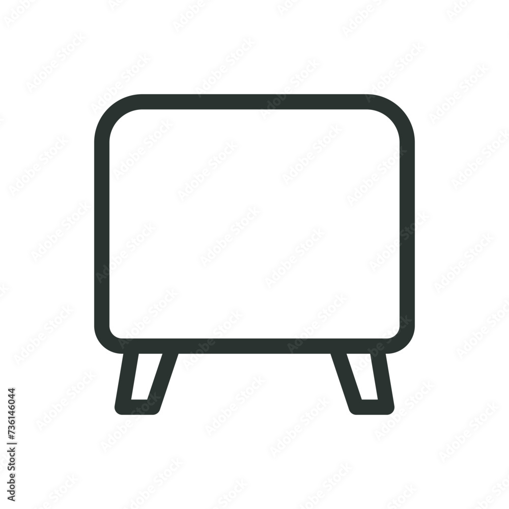 Pouf isolated icon, ottoman furniture vector symbol with editable stroke Pouf isolated icon, ottoman furniture vector symbol with editable stroke
