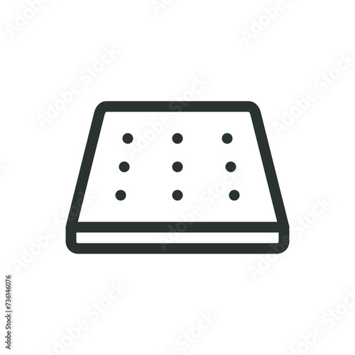 Mattress topper isolated icon, mattress protector vector symbol with editable stroke