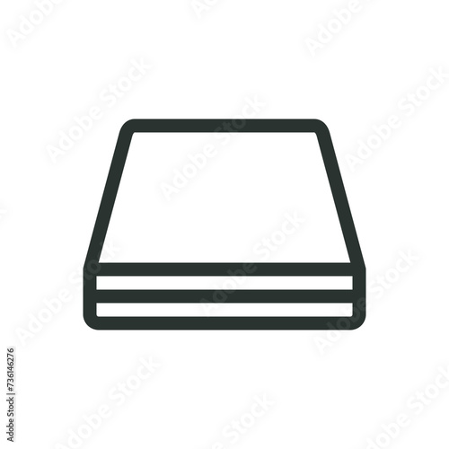 Mattress isolated icon, memory foam mattress vector symbol with editable stroke