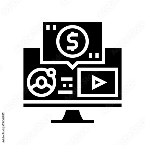 webinar monetization glyph icon vector. webinar monetization sign. isolated symbol illustration