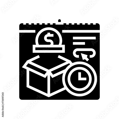 subscription box business glyph icon vector. subscription box business sign. isolated symbol illustration