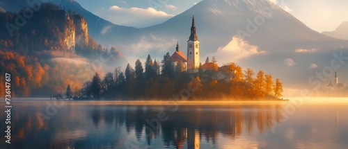 Bled lake, Slovenia, nature background