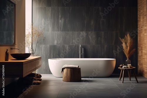 modern minimalistic bathroom interesting design stylish furniture and trendy renovation beautiful natural colors