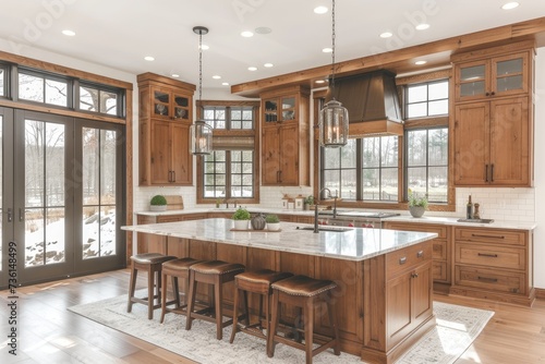 kitchen with shaker style cabinets advertising photography
