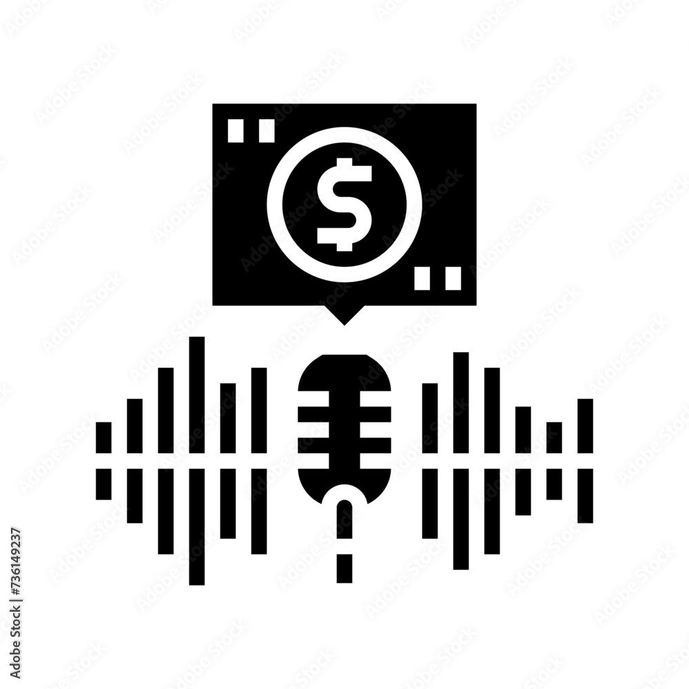 podcast monetization glyph icon vector. podcast monetization sign. isolated symbol illustration podcast monetization glyph icon vector. podcast monetization sign. isolated symbol illustration