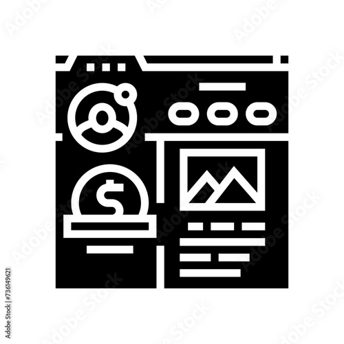 blog monetization glyph icon vector. blog monetization sign. isolated symbol illustration