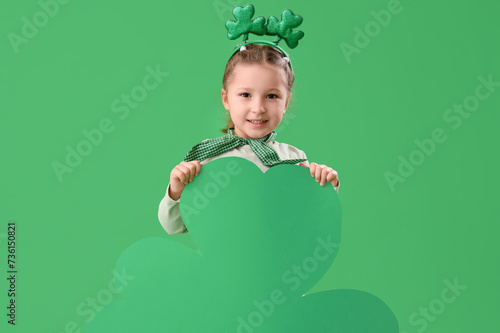 Smiling little girl in sham...