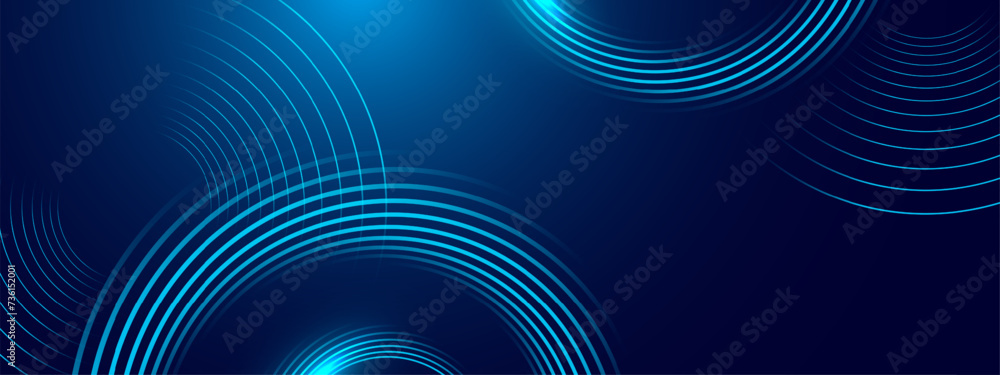 Blue abstract background with spiral circle lines, technology futuristic template. Vector illustration. Blue abstract background with spiral circle lines, technology futuristic template. Vector illustration.