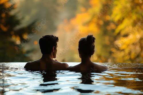 finding solace and love at a secluded thermal spa retreat - narrating their emotional healing and romantic journey.