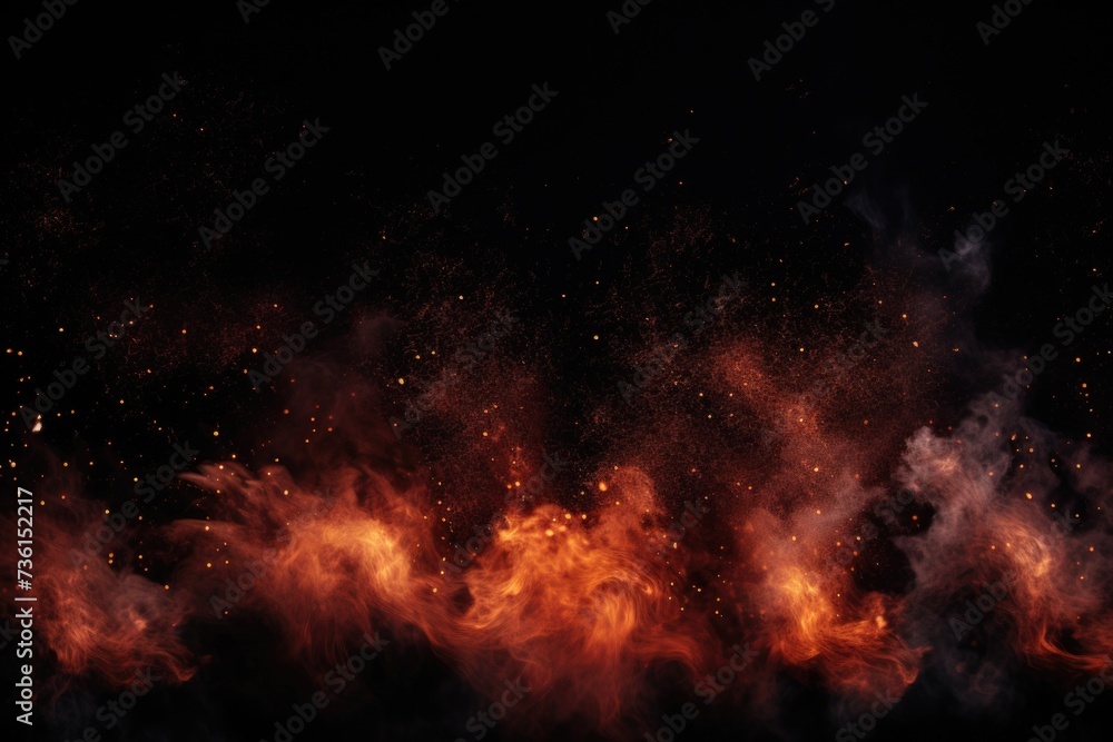 Vibrant red and orange smoke billows against a black background. Perfect for adding a dramatic touch to your designs or enhancing the atmosphere in your projects