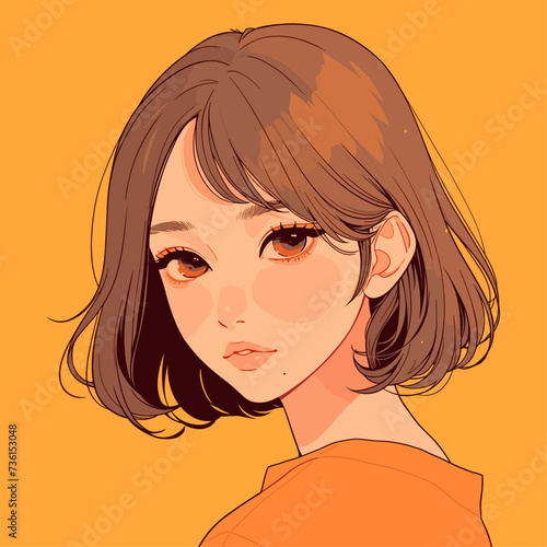 Young girl anime style character vector illustration design. Manga Anime girl Cartoon. face young girl anime style character vector illustration design. girl anime female manga cartoon