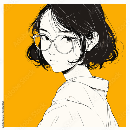 Young girl anime style character vector illustration design. Manga Anime girl Cartoon. face young girl anime style character vector illustration design. girl anime female manga cartoon