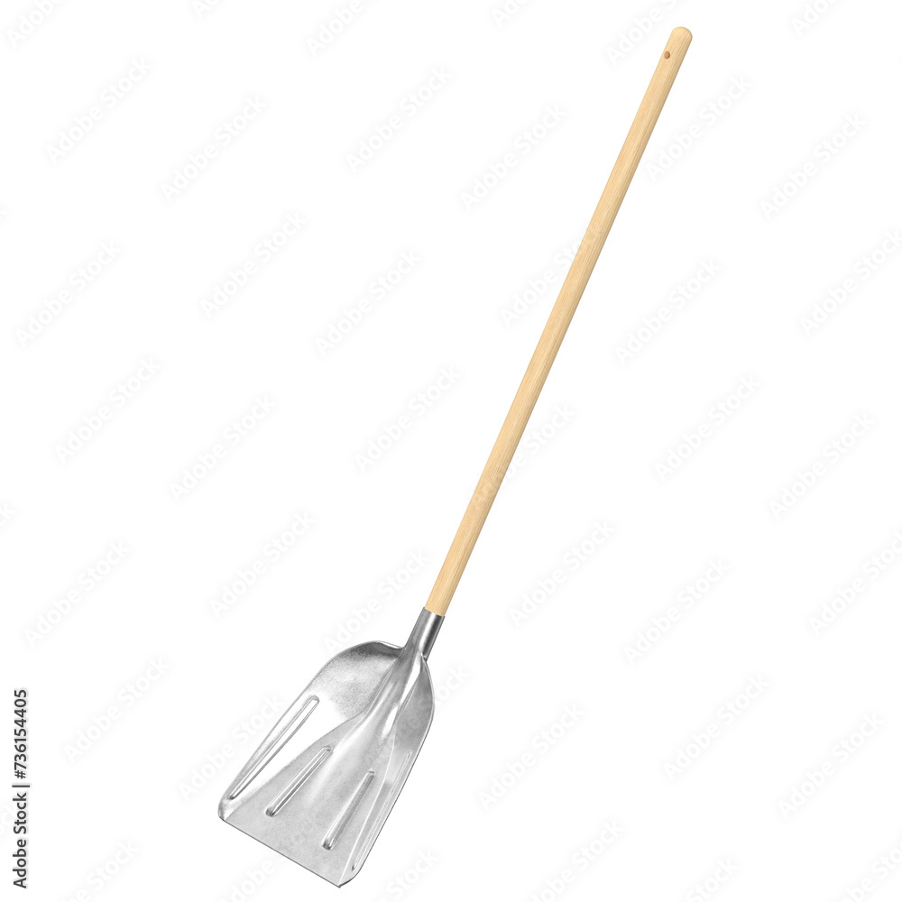 3D rendering illustration of a snow shovel 3D rendering illustration of a snow shovel