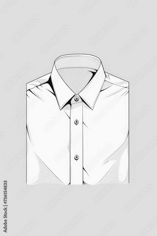A detailed drawing of a shirt with a collar. Can be used for fashion design or clothing advertisements A detailed drawing of a shirt with a collar. Can be used for fashion design or clothing advertisements