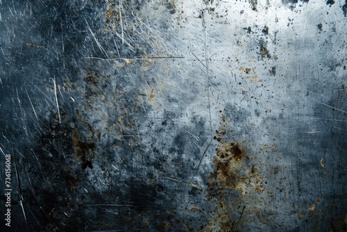 Rugged Metallic Background: Abstract Gray Metal Texture with Scratches and Abrasions