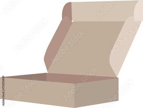 open empty delivery cardboard box vector
