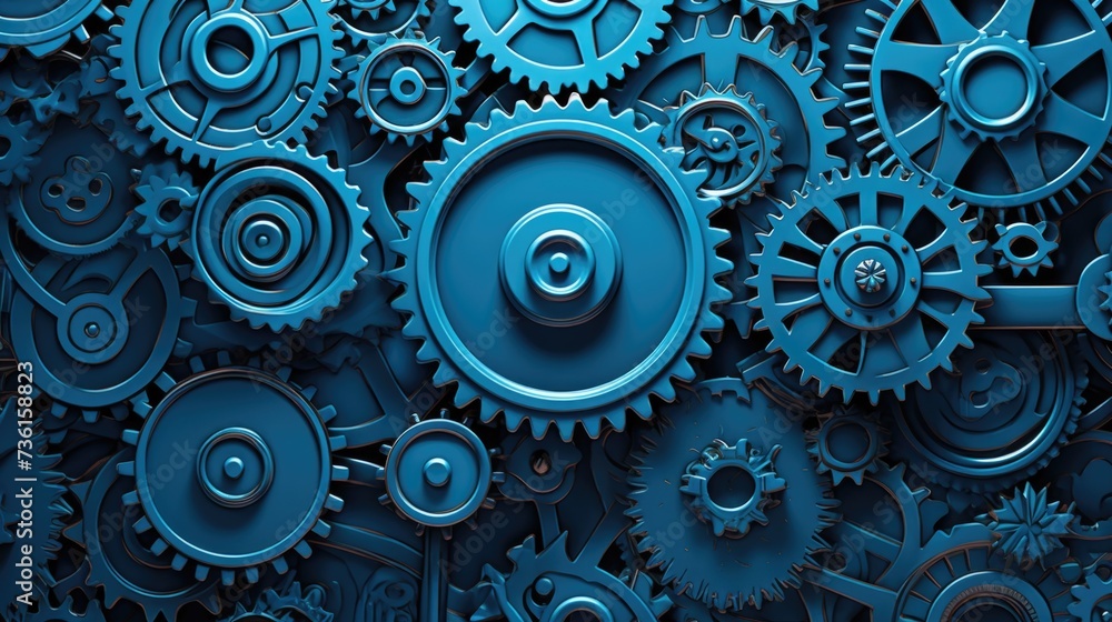 Gears Background in Azure color